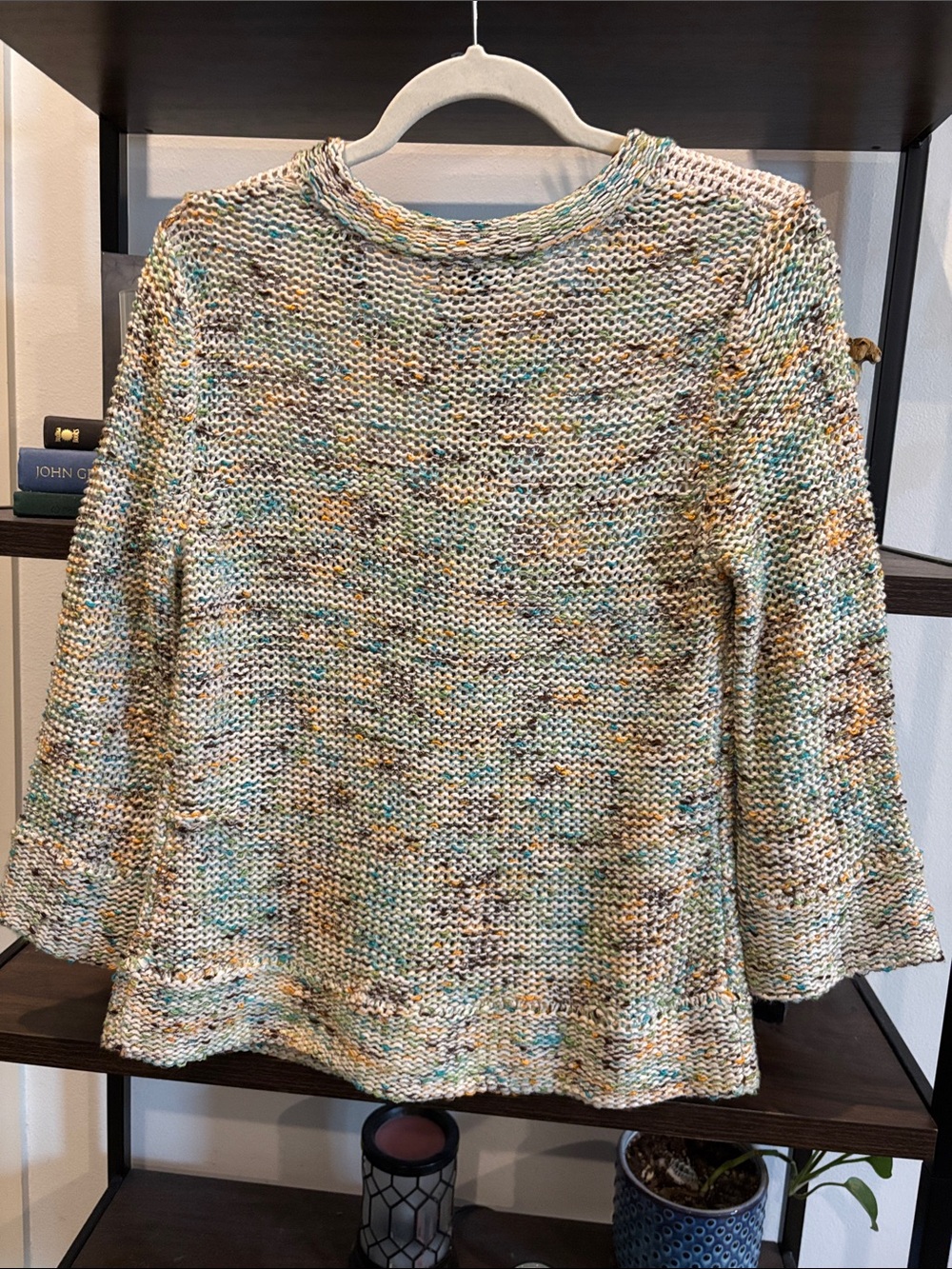 Bcbgmaxazria Boho Cream Multicolor Crochet Yoke Buttoned Cardigan Large - Picture 3 of 7